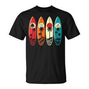 T-shirt de surf rétro tropical Hawaï Palm Surfing pour la promotion - Product Image 2