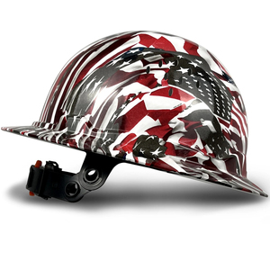 خوذة أمان كاملة الحافة للبناء مصنوعة من البولي إيثيلين عالي الكثافة مع تهوية وحماية من الشمس بنمط ألياف الكربون معتمدة للعمل الصناعي - Product Image 2