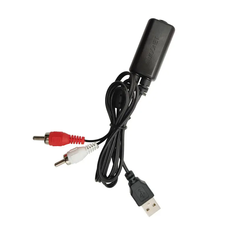 Universal Car for Blue-tooth 5.0 Wireless Connection Adapter for Stereo with 2 RCA AUX Music Audio Input USB with 12V