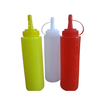 Bouteille de sauce à presser en plastique de qualité alimentaire de 8oz 16oz Distributeur de condiments à faible quantité minimale de commande pour le ketchup, les bonbons et les conserves pour la décoration de gâteaux