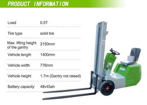 Ce iso מוסמך 1 טון סין 3 גלגל מלגזה חשמלי 3 גלגל נסיעה - Product Image 3