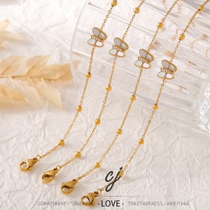 Pulsera de bola de mariposa de moda de acero inoxidable Carline, pulsera de cadena <span class=keywords><strong>Likn</strong></span> de oro de 18 quilates con incrustaciones de circón, joyería para mujer - Product Image 4