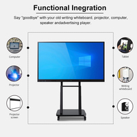 Tableau blanc interactif numérique intelligent à double système pour réunions d'entreprise, vente en gros, 55, 65, 75, 85, 100, 110 pouces