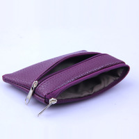 Promotions Petits Portefeuilles Porte-Monnaie en Cuir PU Sacs à Argent Porte-Monnaie Colorés avec Fermeture Éclair Poche Avant pour Femmes, Dames, Filles