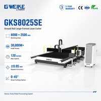Machine de découpe laser à fibre CNC Gweike GKS8025SE à prix compétitif pour la découpe de tôles métalliques