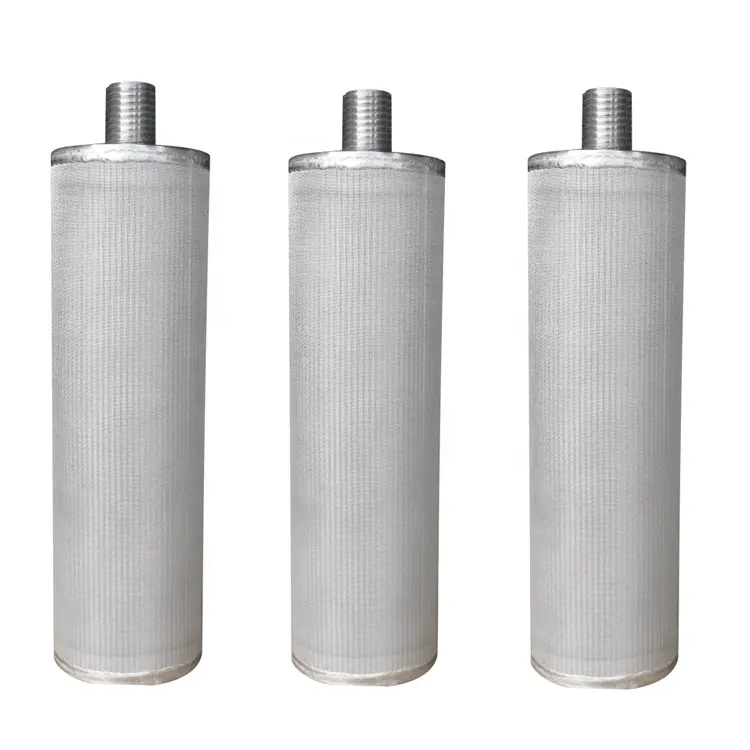 316 stainless steel wire mesh sintered filter vacuum pump dust gas filter cartridge filter element