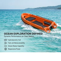 Bateau à réaction miniature à double coque, best-seller, double moteur, catamaran de 10 pieds, pont en polyéthylène à haute adhérence, capacité de 300 kg, embarcation nautique