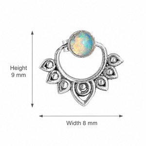 Orecchini retrò a forma di loto staccabili, da indossare davanti e dietro, regali per donne per feste e uso quotidiano - Product Image 6