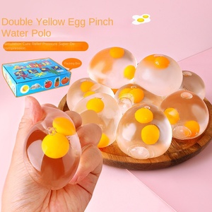 Venting Double Yellow <b>Egg</b> Transparent Simulation Decompression Children Pinch Music <b>Toy</b> Unisex Student Gift Wholesale Plastic - Product Image 1