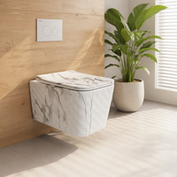 WC suspendu mural de luxe imprimé aquarelle, de qualité supérieure, pour salle de bain