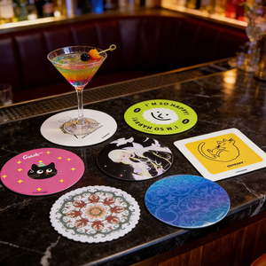 Custom Food Grade Absorbent Paper Coasters 3.5Inch Round Square Disposable Restaurant Beer Drink Mat Coaster Paper for Bar