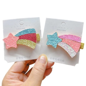 Pinza para el Cabello de Niñas, Diseño de Dibujos Animados, Arcoíris, Princesa, Brillantina, Meteorito, Tela, para Fiestas - Product Image 5