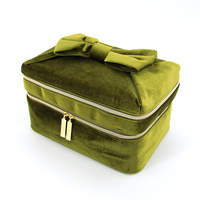 Pochette de maquillage en velours écologique personnalisée de marque, sac de toilette en velours pour cosmétiques, sac de voyage léger, organiseur de beauté de voyage