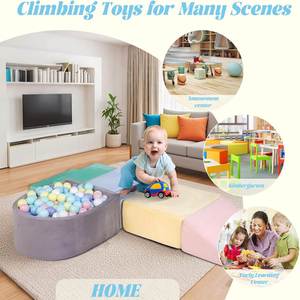Juego de 7 Bloques de Espuma Coloridos con Cubierta de Terciopelo, Lavables, Suaves, Modulares, para Escalar, Gatear y Deslizarse, para Niños Pequeños de 1 a 3 Años - Product Image 4