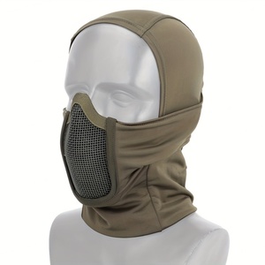 Masque de protection tactique intégral en maille métallique, cagoule coupe-vent pour moto, tir CS, chasse et entraînement - Product Image 1