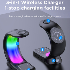 3-in-1 マグネット式ワイヤレス充電器、Type-Cポート搭載、12/13/14/15/16/17シリーズ対応、急速充電ステーション - Product Image 3