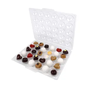 Brigadeiros Chocolate Plastic Blister Tray 30 Holes Truffle Candies Clear Clamshell Packaging Container Box