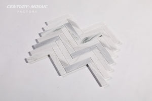 Centurymosaic - Nuevo Mosaico de Mármol Blanco Pulido Lasa Bianco al por Mayor, Diseño de Mosaico para Baño, Cocina, Pared y Suelo - Product Image 5