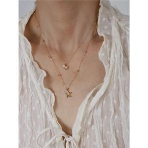 สร้อยคอ SILIN 2024 รุ่นใหม่ ดีไซน์หวาน ประดับทอง 18K บนทองแดง ลายสัตว์ ไม้ไผ่ โซ่แบบสปอร์ต เปลือกหอย ปลาดาว มุก  แบบซ้อนชั้น - Product Image 3