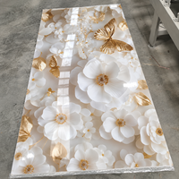 Panneau mural en PVC imprimé 3D de luxe, effet marbre UV, haute brillance, imperméable, feuille de PVC personnalisée à veinage marbré pour revêtement mural intérieur d'hôtel