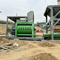 Bétonnière à double arbre à rotation forcée JS1000 |   Centrale de Béton Prête à l'Emploi Industrielle de 1000L, Machine de Malaxage