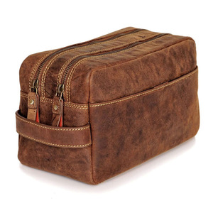 Bolsa de Aseo de Cuero Ecológica al por Mayor con Logotipo Grabado Personalizado, Organizador de Viaje Premium con Cremallera, Bolsa Suave de Almacenamiento - Product Image 3