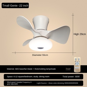 Télécommande moderne pour balcon intérieur et extérieur Éclairage noir Lumière LED Ventilateurs de plafond extérieurs - Product Image 5