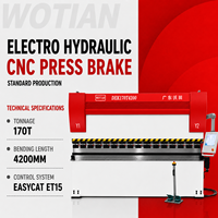 Presse plieuse CNC hydraulique électrique WE67K 170T4200MM, machine industrielle de pliage de tôles, haute efficacité pour la fabrication