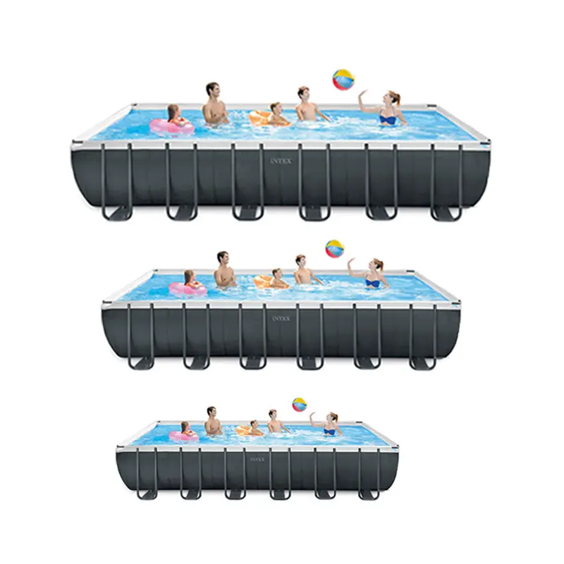 INTEX 26356 26364 26374 Schwimmbad 18f Ultra Metallrahmen Rechteckiges Schwimmbad Set Oberirdische Schwimmbäder