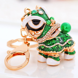 Vente en gros Tête Rotative Mini Lion Danse Porte-clés Lucky Water Diamond Porte-clés - Product Image 3