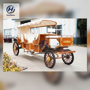 Charrette de <span class=keywords><strong>Mariage</strong></span> Électrique de Luxe Huajia en Acier, Modèle Classique Cheval Blanc, Sièges Gris, Buggy à 2 Rangs, Navette Touristique VIP Hainan 45km/h - Product Image 5