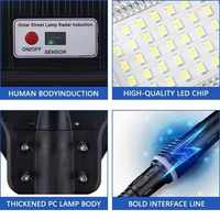 Proveedor de fábrica solar CE 1200W Farola solar Lampara Luces Focos Solares Exterior Luz Led de Jardin