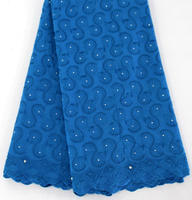 Tissu en dentelle de coton brodé et perlé, écologique, personnalisé, à bas prix, pour vêtements - Vente en gros