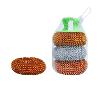 Épurateur pour animaux de compagnie couleur or/argent/cuivre Épurateur de marmite souple anti-rayures Éponge de cuisine Éponge propre Boule de vaisselle en acier inoxydable