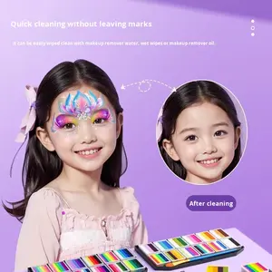 Kit de Pintura Facial y Corporal MEKOLOR para Niños y Adolescentes, 6 Colores <span class=keywords><strong>Arcoíris</strong></span>, a Base de Agua, Lavable, Inofensivo para la Piel, 25g, en Barra - Product Image 1