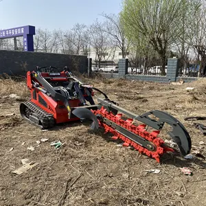 Fabriqué en Chine 23hp Crawler Mini Skid Steer Chargeur Skidsteer Avec Balayeuse