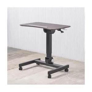Home Office Black Large Surface Gas-Lift Height Adjustment Computer Sit-Stand desk Compact Pneumatic Standing Desk