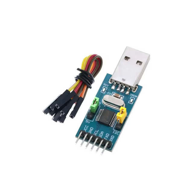 Dual-Mode CH341T USB Adapter Module I2C UART to TTL Converter with Auto Voltage Detection 3.3V 5V for MCU Flashing