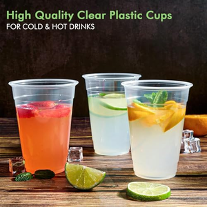 Gobelet en plastique transparent PET de 16 oz (95 mm) pour boissons froides, sans BPA, jetable, pour bubble tea, smoothie, jus, logo personnalisé - Product Image 4