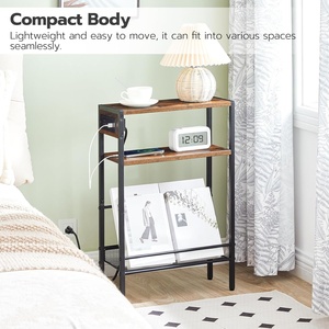 Modern Small Narrow <strong>Side</strong> <strong>Table</strong> Charging Station <strong>Skinny</strong> End <strong>Table</strong> Spaces Slim Nightstand USB Ports Outlet Sofa Beside <strong>Table</strong> - Product Image 5