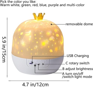 Trẻ em dễ thương phim hoạt hình 360 ° xoay đại dương đầy sao chiếu ánh sáng ban đêm bé Vườn ươm Đồ chơi Quà Tặng Sao chiếu ánh sáng ban đêm - Product Image 6
