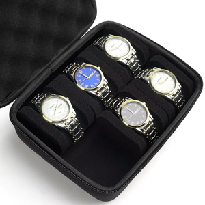 Caja de Almacenamiento para 6 Relojes, Estuche de Transporte, Organizador de Exhibición, Vitrina para Relojes, para Regalos - Product Image 1