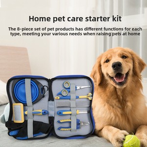 Kit Toelettatura Animali Domestici 8-in-1 in Acciaio Inossidabile Personalizzato Direttamente dalla Fabbrica: <span class=keywords><strong>Pettine</strong></span> Districante, Tagliaunghie, Strumento per la Rimozione del Pelo, Set Portatile per la Cura del Cane - Product Image 3