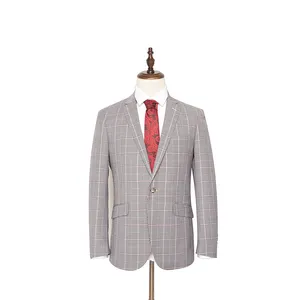 Мужской пиджак, дизайнерский Повседневный портной ручной работы, оптовая продажа, DXHOX049S-S4, серый клетчатый пиджак для мужчин