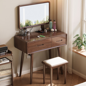 Nordic Style Solid Wood Makeup Vanity Luxury <strong>Dressing</strong> <strong>Table</strong> <strong>Light</strong> for Bedroom Small Apartment Simple Storage Cabinet - Product Image 5