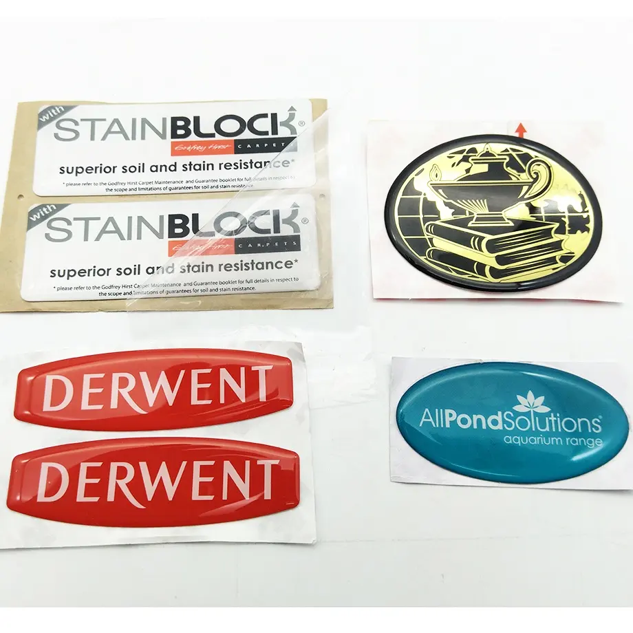 Stiker Meja Resin Epoksi Transparan Murah Kustom Desain Mandiri Stiker Logo Resin