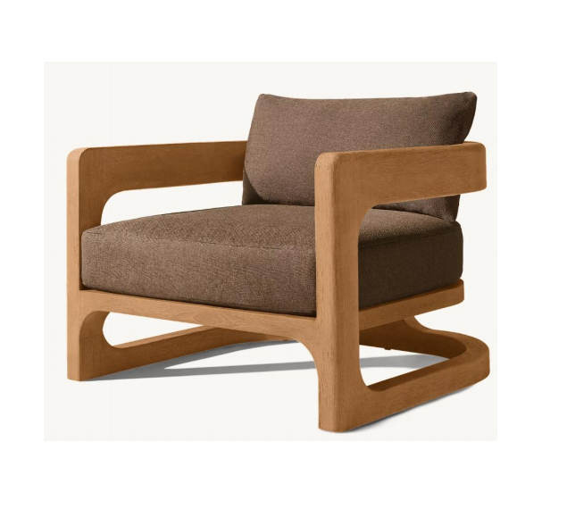 Wooden Outdoor Garden Sofa Sets Customized Outdoor Teak Sofa Curved Modular Sofa Swivel Chair Living Room
