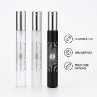 Flacon de parfum vide personnalisé 35 ml rechargeable format voyage, atomiseur en verre noir et argent de luxe avec capuchon métallique, vente en gros