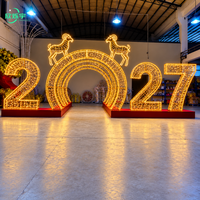 Grandes décorations lumineuses de Noël pour l'extérieur, lumières LED 3D, motif lumineux, arche à traverser 2027