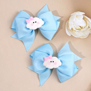 CN 2 pezzi nastro in gros-grain in tinta unita fermaglio <span class=keywords><strong>per</strong></span> capelli <span class=keywords><strong>treccine</strong></span> Barrette cartone animato nuvola fermaglio <span class=keywords><strong>per</strong></span> le ragazze - Product Image 1